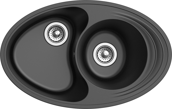 EWIGSTEIN Мойка ELEGANT W90KF  1,5-чаши+крыло 820*520мм черный арт.EW-