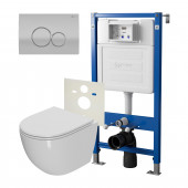 Сет: Система инсталляции Point Элемент для подвесного унитаза PN45120 + Клавиша смыва для инсталляции Point Виктория, цвет сатин/хром, PN44061SC + Унитаз подвесной Point Афина безободковый, сиденье микролифт PN41041 Сет: Система инсталляции Point Элемент для подвесного унитаза PN45120 + Клавиша смыва для инсталляции Point Виктория, цвет сатин/хром, PN44061SC + Унитаз подвесной Point Афина безободковый, сиденье микролифт PN41041