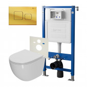 Сет: Система инсталляции Point Элемент для подвесного унитаза PN45120 + Клавиша смыва для инсталляции Point Афина, золото, PN44041G + Унитаз подвесной Point Афина безободковый, сиденье микролифт PN41041 Сет: Система инсталляции Point Элемент для подвесного унитаза PN45120 + Клавиша смыва для инсталляции Point Афина, золото, PN44041G + Унитаз подвесной Point Афина безободковый, сиденье микролифт PN41041