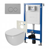 Сет: Система инсталляции Point Элемент для подвесного унитаза PN45120 + Клавиша смыва для инсталляции Point Виктория, нержавеющая сталь, сталь брашированная, PN44061SB + Унитаз подвесной Point Афина безободковый, сиденье микролифт PN41041 Сет: Система инсталляции Point Элемент для подвесного унитаза PN45120 + Клавиша смыва для инсталляции Point Виктория, нержавеющая сталь, сталь брашированная, PN44061SB + Унитаз подвесной Point Афина безободковый, сиденье микролифт PN41041