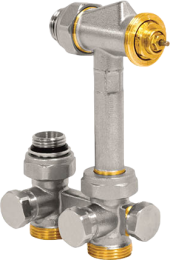 Узел нижнего подключения Jaga 1/2"х3/4", Н-образный, термостатический, прямой Узел нижнего подключения Jaga 1/2"х3/4", Н-образный, термостатический, прямой