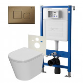 Сет: Система инсталляции Point Элемент для подвесного унитаза PN45120 + Клавиша смыва для инсталляции Point Афина, бронза брашированная, PN44041BB + Унитаз подвесной Point Виктория безободковый, сиденье микролифт PN41061 Сет: Система инсталляции Point Элемент для подвесного унитаза PN45120 + Клавиша смыва для инсталляции Point Афина, бронза брашированная, PN44041BB + Унитаз подвесной Point Виктория безободковый, сиденье микролифт PN41061